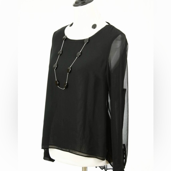 ⭐️BOGO FREE⭐️ EUC sheer black top - Picture 1 of 3